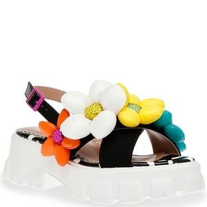 Betsey Johnson Puffy Flower Platform Sandal